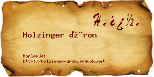 Holzinger Áron névjegykártya