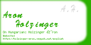 aron holzinger business card